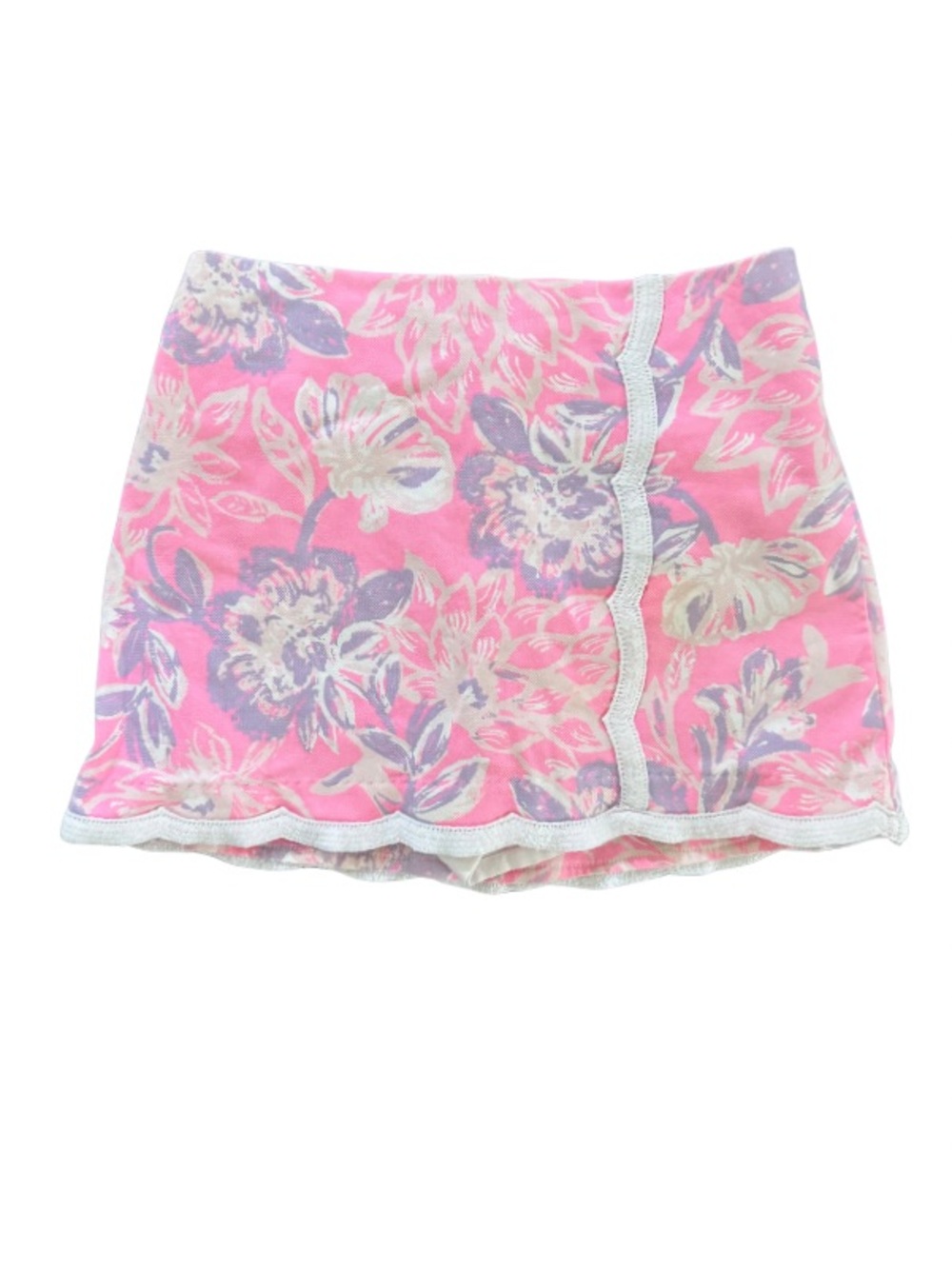 Lilly Pulitzer Girls L 8-10 Pink Floral Scalloped Skort